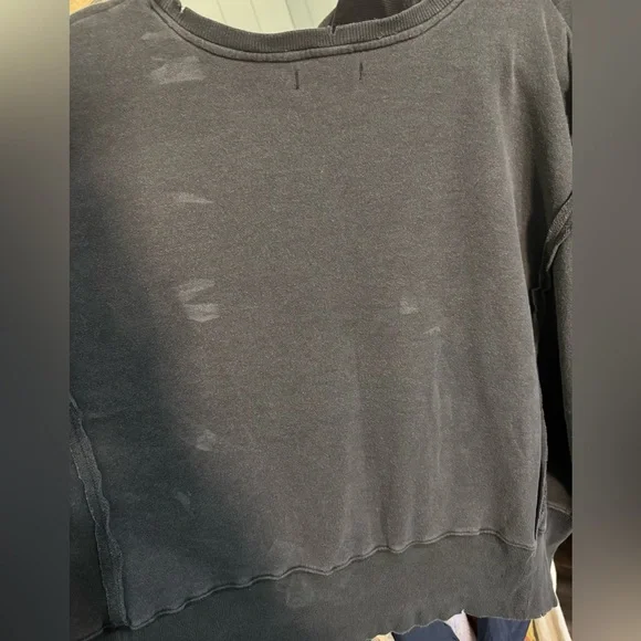 NWOT Free People / We the Free Camden Sweatshirt - black - XL IR - WASH - Picture 6 of 6